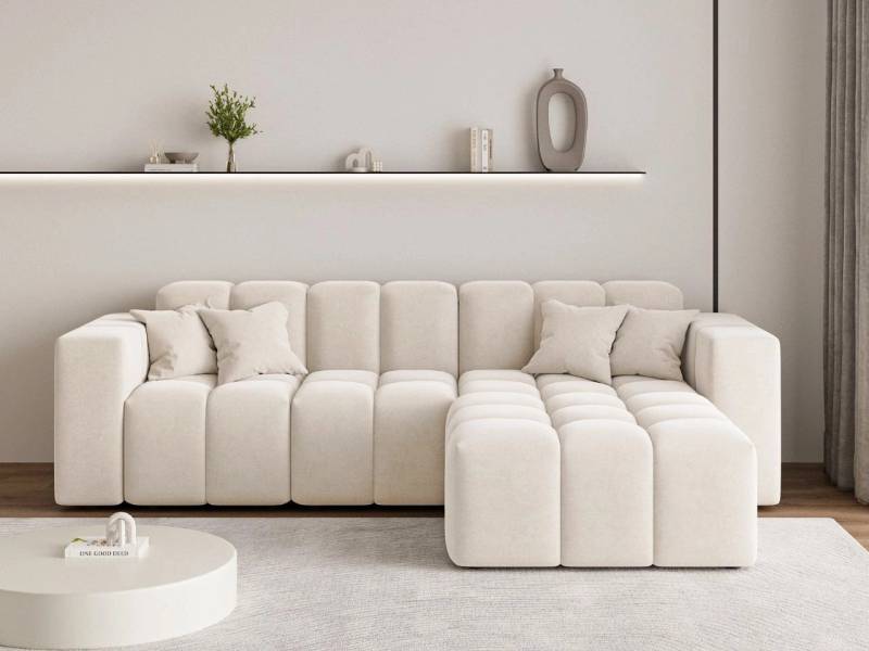 GrainGold Ecksofa L-Form LOOPO - 265x180 cm, Creme, Rechts, Wellenfedern, HR37-Schaum und T30-Schaum GrainGold Ecksofa L-Form LOOPO - 265x180 cm, Creme, Rechts, Wellenfedern, HR37-Schaum und T30-Schaum von GrainGold