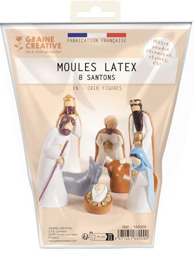 Graine Créative Kleine Gipsformen aus Latex - Figuren der Krippe von GRAINE CREATIVE