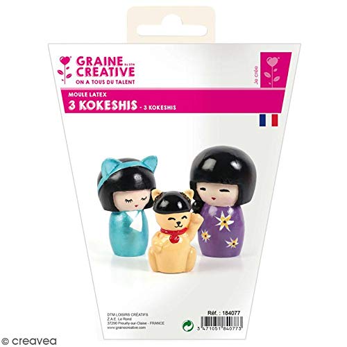 Latexform für Gießformen – Kokeshi Puppen – 6 bis 8 cm – 3 Stück von Graine Créative