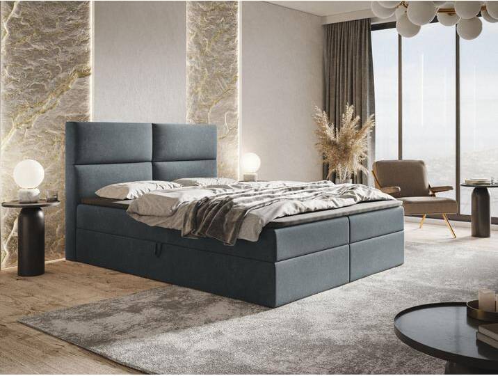 Boxspringbett mit Bettkasten 120x200 Hera Dunkelgrau von Graingold