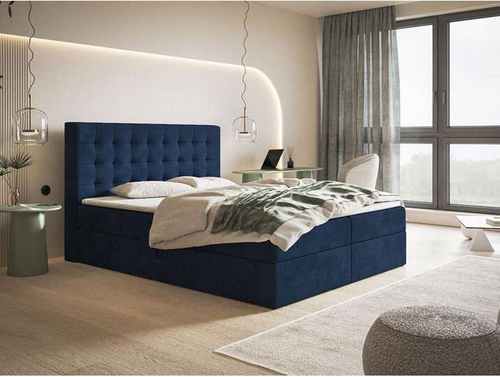 Boxspringbett mit Bettkasten 140x200 Denza Dunkelblau Boxspringbett mit Bettkasten 140x200 Denza Dunkelblau von Graingold