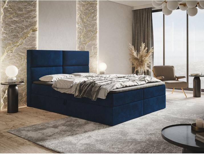 Boxspringbett mit Bettkasten 160x200 Hera Dunkelblau Boxspringbett mit Bettkasten 160x200 Hera Dunkelblau von Graingold