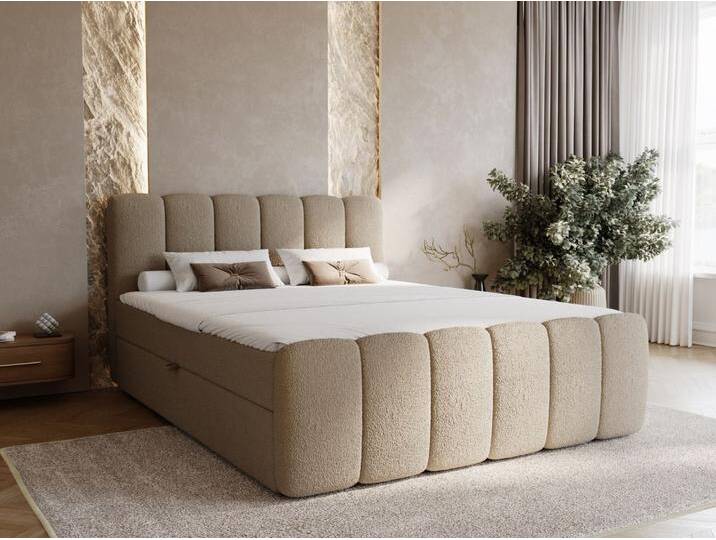 Boxspringbett mit Bettkasten 200x200 Bouclé-Stoff Cloud Braun Boxspringbett mit Bettkasten 200x200 Bouclé-Stoff Cloud Braun von Graingold
