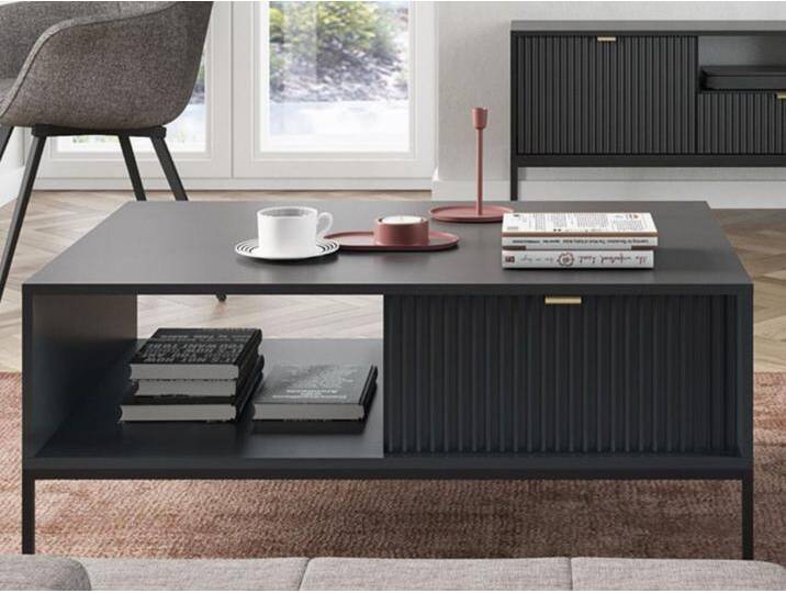 Couchtisch mit Stauraum Amber Schwarz von Graingold