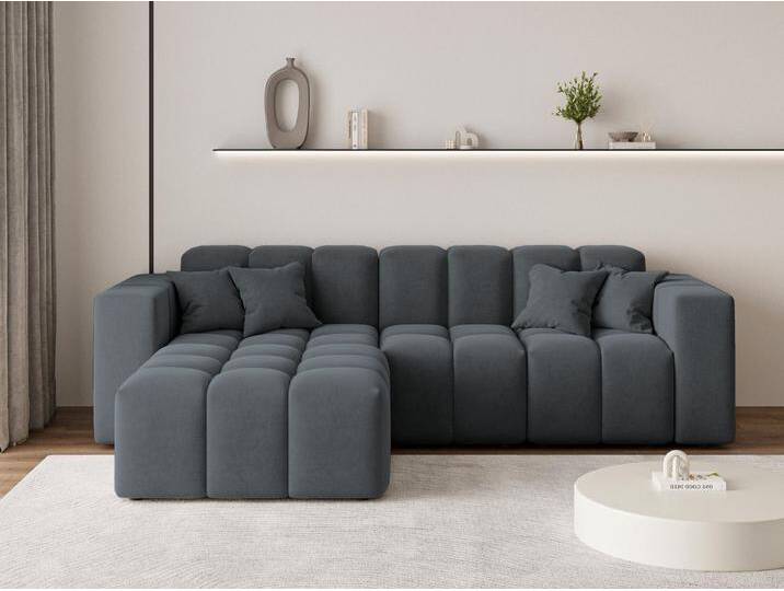 Ecksofa L-Form Links Moderne Ecksofa Loopo Dunkelgrau von Graingold