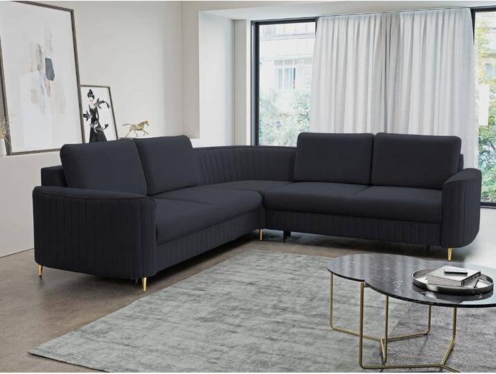 Ecksofa L-Form Links mit Schlaffunktion und Bettkasten Limon Dunkelblau Ecksofa L-Form Links mit Schlaffunktion und Bettkasten Limon Dunkelblau von Graingold