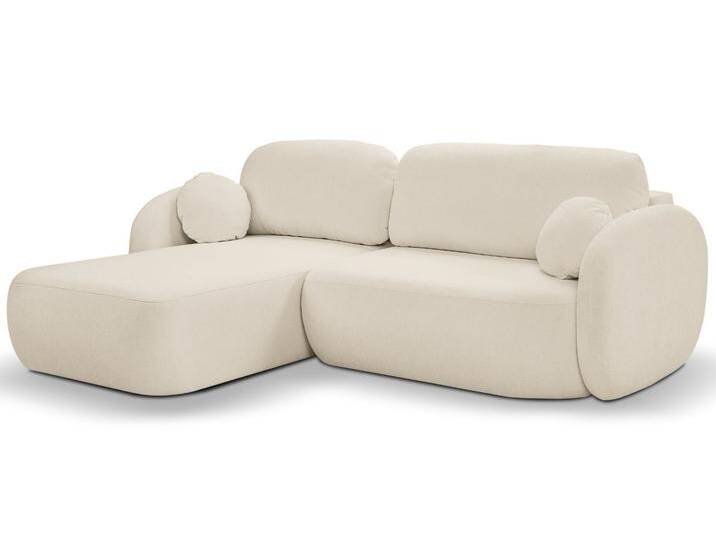 Ecksofa L-Form Links mit Schlaffunktion und Bettkasten Oreo Beige von Graingold