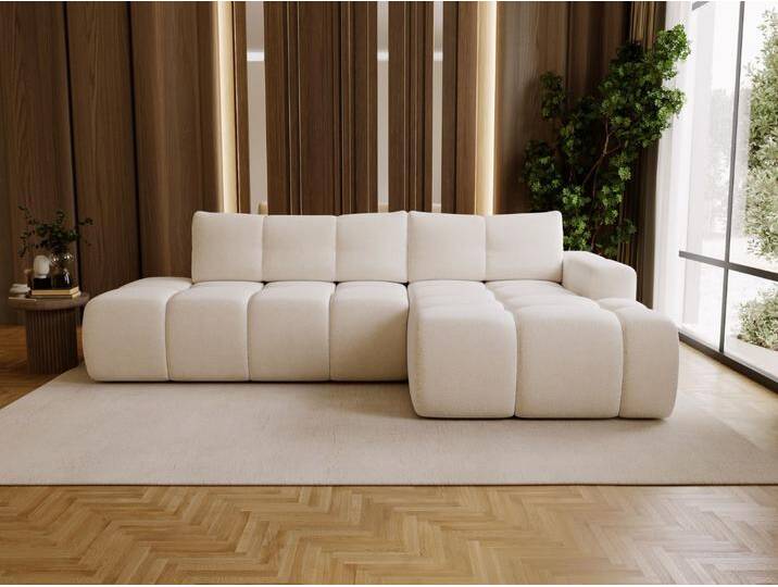 Ecksofa L-Form Rechts mit Schlaffunktion und Bettkasten Montero Weiß von Graingold