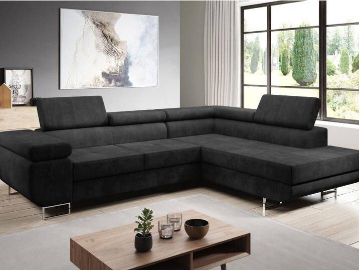 Ecksofa L-Form Rechts mit Schlaffunktion und Bettkasten Solam L Schwarz Ecksofa L-Form Rechts mit Schlaffunktion und Bettkasten Solam L Schwarz von Graingold