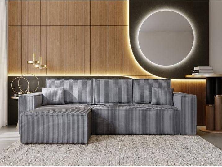 Ecksofa L-Form mit Schlaffunktion und Bettkasten Prato XL Dunkelgrau Links Ecksofa L-Form mit Schlaffunktion und Bettkasten Prato XL Dunkelgrau Links von Graingold