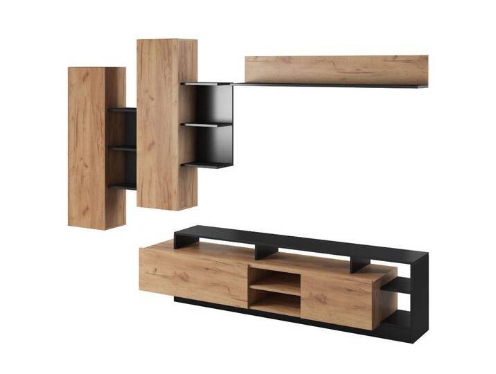 Moderne Wohnwand für das Wohnzimmer Alvano Craft Eiche von Graingold