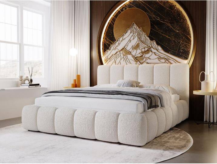 Polsterbett mit Bettkasten und Lattenrost 120x200 Cloud Bouclé-Stoff Beige Polsterbett mit Bettkasten und Lattenrost 120x200 Cloud Bouclé-Stoff Beige von Graingold