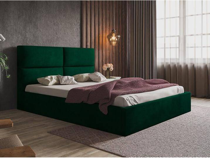 Polsterbett mit Bettkasten und Lattenrost 140x200 Marad Grün von Graingold