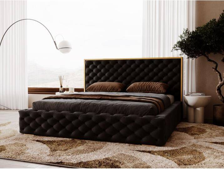 Polsterbett mit Bettkasten und Lattenrost 140x200 Wave Schwarz Polsterbett mit Bettkasten und Lattenrost 140x200 Wave Schwarz von Graingold