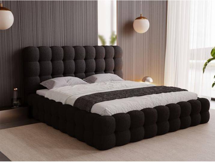 Polsterbett mit Bettkasten und Lattenrost 200x200 Twist Schwarz Polsterbett mit Bettkasten und Lattenrost 200x200 Twist Schwarz von Graingold