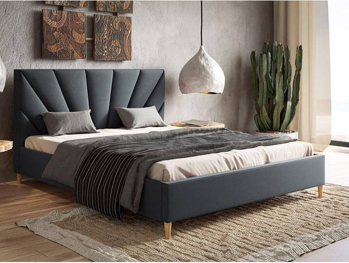 Polsterbett mit Lattenrost 120x200 Fuzi Dunkelgrau von Graingold