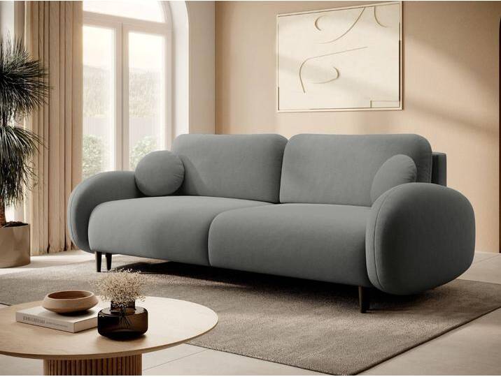 Schlafsofa mit Bettfunktion und Bettkasten Alta Grau von Graingold
