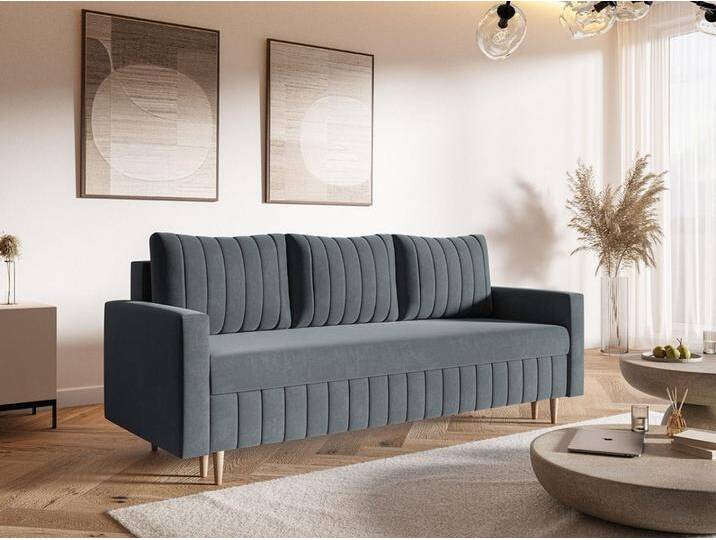 Schlafsofa mit Bettfunktion und Bettkasten Castelo Dunkelgrau von Graingold