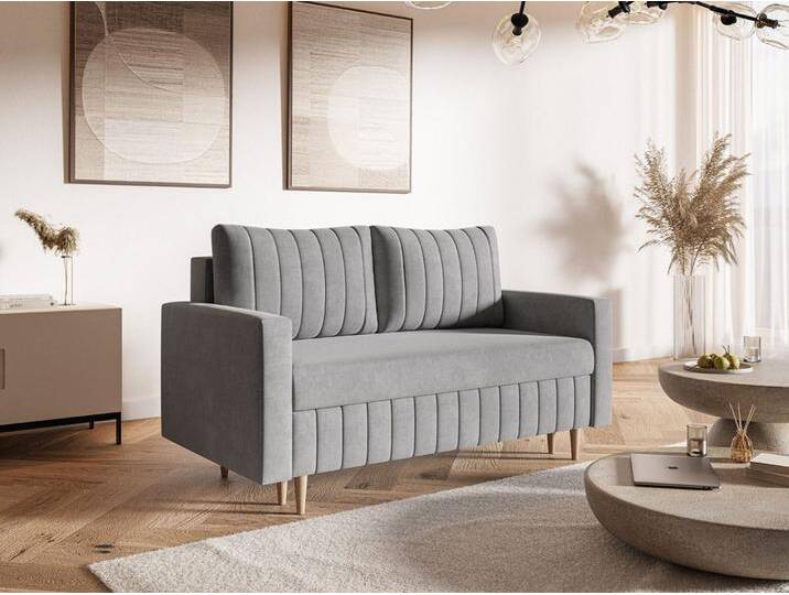 Schlafsofa mit Bettfunktion und Bettkasten Castelo Grau von Graingold