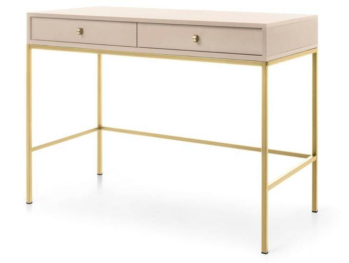 Schminktisch mit Golden Metallbeinen Amor Beige Schminktisch mit Golden Metallbeinen Amor Beige von Graingold