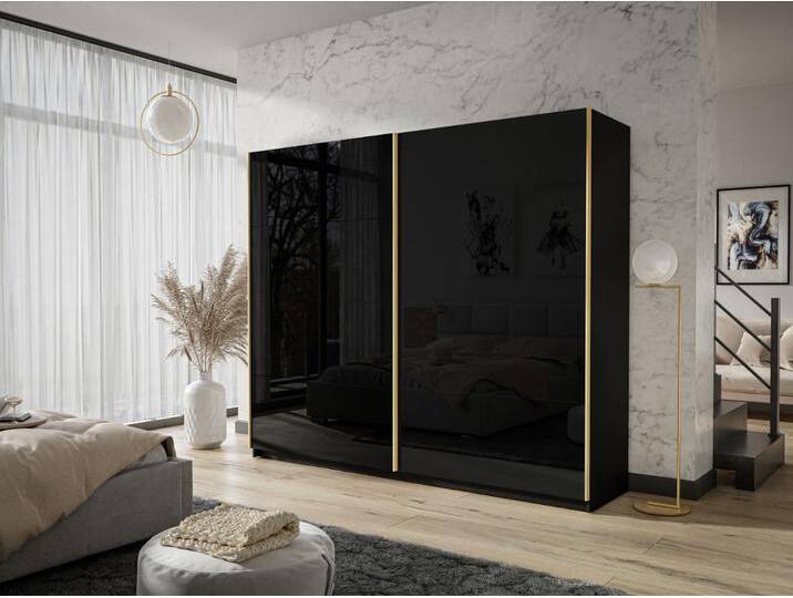 Schwebetürenschrank Zweitüriger 244 cm Noaé Schwarz Hochglanz Schwebetürenschrank Zweitüriger 244 cm Noaé Schwarz Hochglanz von Graingold