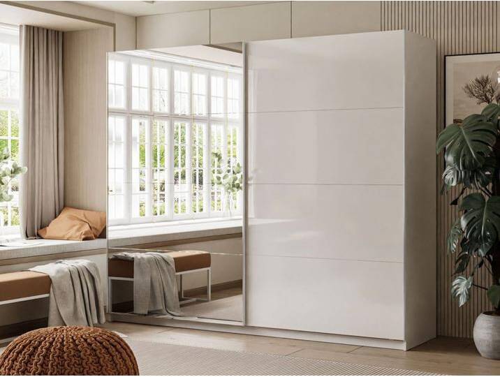 Schwebetürenschrank Zweitüriger mit Spiegel 244 cm Nuveo Weiß Hochglanz Schwebetürenschrank Zweitüriger mit Spiegel 244 cm Nuveo Weiß Hochglanz von Graingold