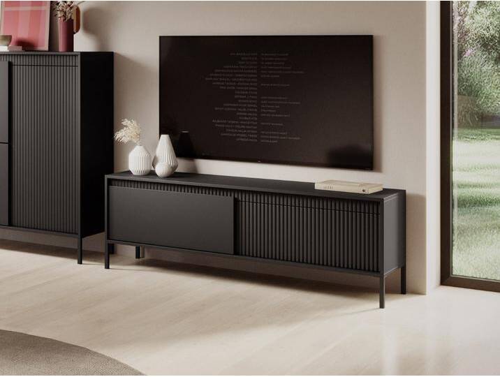 TV-Lowboard mit Türen 153 cm Sorano Schwarz von Graingold