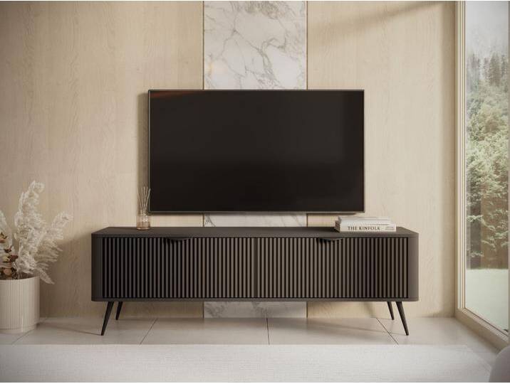 TV-Lowboard mit Türen 163 cm Latina Schwarz von Graingold