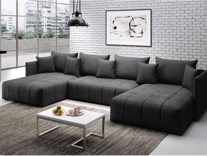 Wohnlandschaft mit Schlaffunktion und Bettkasten Ardi U Anthrazit Wohnlandschaft mit Schlaffunktion und Bettkasten Ardi U Anthrazit von Graingold