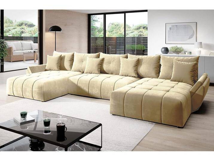 Wohnlandschaft mit Schlaffunktion und Bettkasten Decor U Beige Wohnlandschaft mit Schlaffunktion und Bettkasten Decor U Beige von Graingold