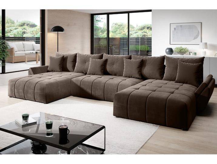 Wohnlandschaft mit Schlaffunktion und Bettkasten Decor U Braun von Graingold