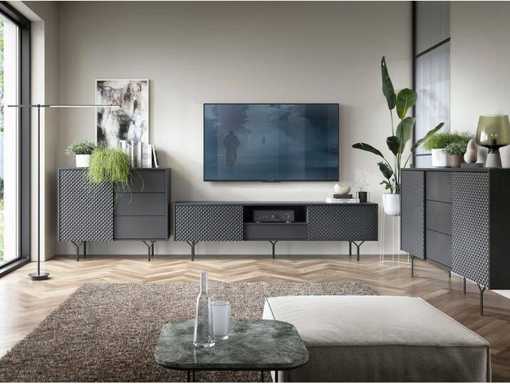 Wohnzimmer-Set Ravi Schwarz von Graingold