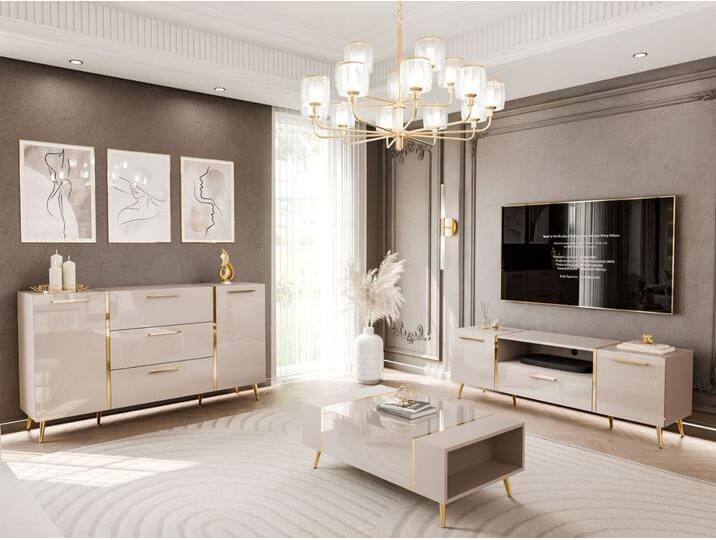 Wohnzimmer-Set im Glamour-Stil Lunelie Kaschmir Wohnzimmer-Set im Glamour-Stil Lunelie Kaschmir von Graingold