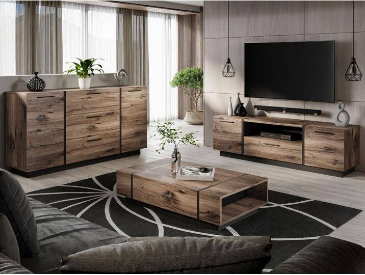 Wohnzimmer-Set im Loft-Stil Lunelie Eiche Flagstaff Wohnzimmer-Set im Loft-Stil Lunelie Eiche Flagstaff von Graingold