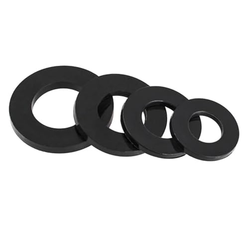 10-100 Stück M2-M20 Schwarz Isolierring Dichtungsscheibe Nylon Dichtungskombinationssatz Heimwerker(M4x10x1-100pcs) von Graiting