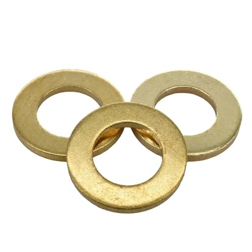 3–300 Stück massive Messing-Unterlegscheiben, O-Ring-Dichtung, Metall-Abstandshalter, Dichtungs-Oring-Unterlegscheiben M2–M20(M5x10x0.8(100Pcs)) von Graiting