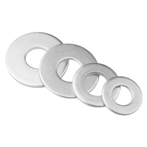 5-100 Stück M2-M6 Kohlenstoffstahl Weiß Zink Metallscheiben Dichtung Unterlegscheiben(5x10x0.8-100pcs) von Graiting