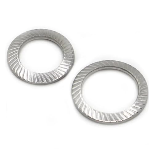 5–50 Stück 304 A2-70 Edelstahl-Scheibenfeder, Fächerscheibe, gerändelte elastische Dichtung, M2.5-M16(M14 5pcs) von Graiting