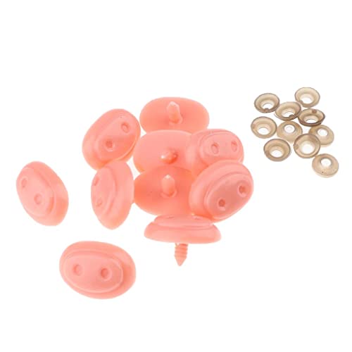 Gralara 10 Mini Sicherheitsnasen mit Unterlegscheibe Kinder DIY Zubehör Rosa, 26X34mm von Gralara