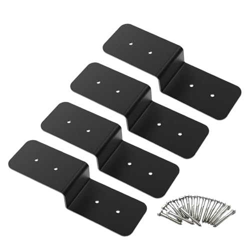 Gralara 2 Stück Pergola Halterung Post Balken Stützbeschlag Z Verbindungsträger Metallwinkel Aus Stabilem Stahl für Holzpavillon Hof, 4 Stück von Gralara