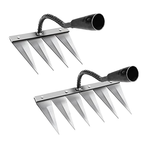 Gralara 2X Multifunktionales Hochleistungs Unkrauthacke Rechen Gartenarbeit Lösen Sie Den Boden Handwerkzeug für Den Anbau von Gemüsepflügen, 4 Zahn 6 Zahn Gralara 2X Multifunktionales Hochleistungs Unkrauthacke Rechen Gartenarbeit Lösen Sie Den Boden Handwerkzeug für Den Anbau von Gemüsepflügen, 4 Zahn 6 Zahn von Gralara