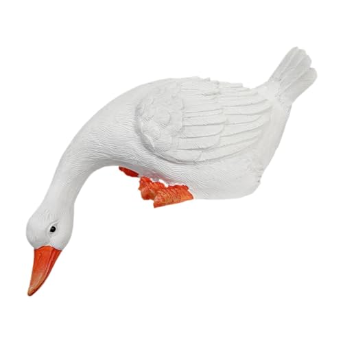 Gralara Entenfigur Gartenstatue Tierfigur Lustige Trinkende Enten Skulptur Aus Kunstharz für Den Außenbereich für Garten Teich Und Terrasse, Mehrfarbig, 23cmx14cmx27cm von Gralara