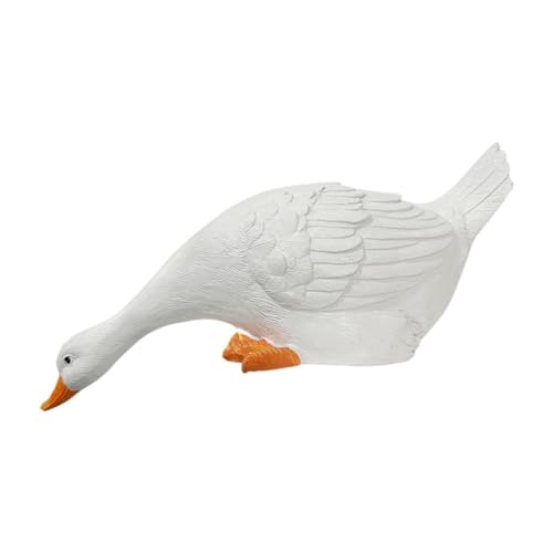 Gralara Entenfigur Gartenstatue Tierfigur Lustige Trinkende Enten Skulptur Aus Kunstharz für Den Außenbereich für Garten Teich Und Terrasse, Mehrfarbig, 36cmx16cmx26cm von Gralara