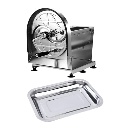 Gralara Gemüseschneider Manuelles Kartoffel Schneidewerkzeug Obstschneider Edelstahl Küchengerät mit Einstellbarer Dicke für Restaurant Haushalt Cat, C with Spare Blades von Gralara