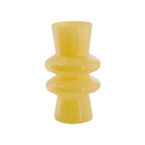 Gralara Glasvase, Dekorative Vase, Einzigartiges Ornament, Nordische Tischplatte, Moderne Vase, Stielbündelhalter für Desktop Hochzeitsdekoration, Großes Gelb Gralara Glasvase, Dekorative Vase, Einzigartiges Ornament, Nordische Tischplatte, Moderne Vase, Stielbündelhalter für Desktop Hochzeitsdekoration, Großes Gelb von Gralara