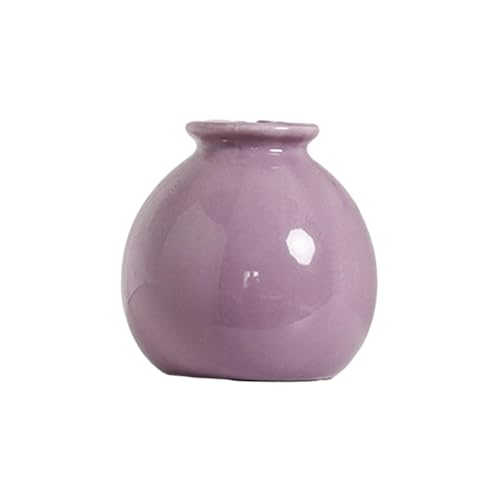 Gralara Keramik-Blumenvase, Knospenvase, kleine minimalistische Schreibtisch-Tischdekoration, Blumenarrangement für Wohnzimmer, Bücherregal, Küche, lila Gralara Keramik-Blumenvase, Knospenvase, kleine minimalistische Schreibtisch-Tischdekoration, Blumenarrangement für Wohnzimmer, Bücherregal, Küche, lila von Gralara