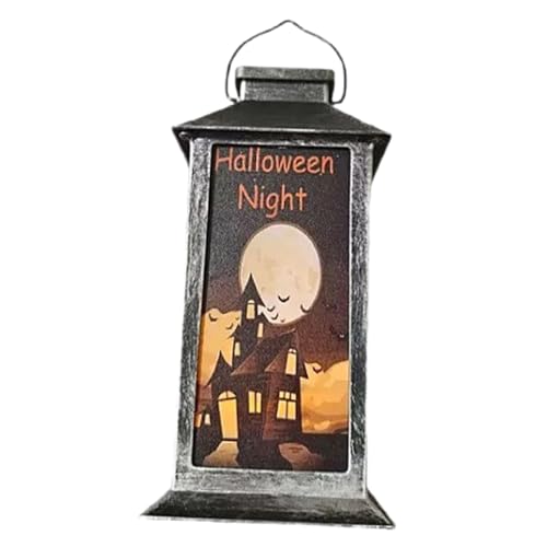 Gralara Solar Laterne Halloween Laterne Im Vintage Stil Dekorative Hängelampe Solarlicht Ornament mit Metallring Retro Gartenlaterne für Kinder Erwachsene von Gralara