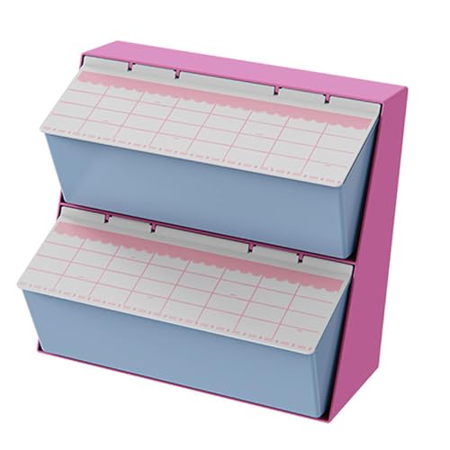 Gralara Teebeutel Organizer Teebox Aufbewahrungsständer Kapselhalter Funktionale Box mit Staubschutzdeckel für Theke Bürotisch Und Küchenschrank, Rose Rot Blau von Gralara