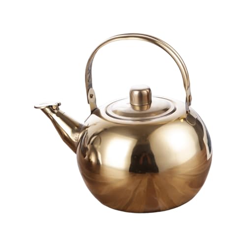 Gralara Teekanne aus Edelstahl, Teekanne aus Metall mit herausnehmbarem Teesieb, Kaffeekessel für den Garten, 1L Gralara Teekanne aus Edelstahl, Teekanne aus Metall mit herausnehmbarem Teesieb, Kaffeekessel für den Garten, 1L von Gralara