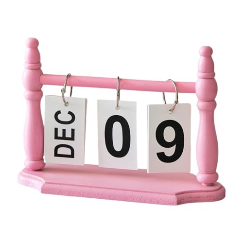 Gralara Tischkalender Zum Aufklappen mit Holzsockel, Kompakter, Aufstellbarer Tageskalender für Den Schreibtisch, für Zuhause, Wohnzimmer, Schule, Rosa Gralara Tischkalender Zum Aufklappen mit Holzsockel, Kompakter, Aufstellbarer Tageskalender für Den Schreibtisch, für Zuhause, Wohnzimmer, Schule, Rosa von Gralara